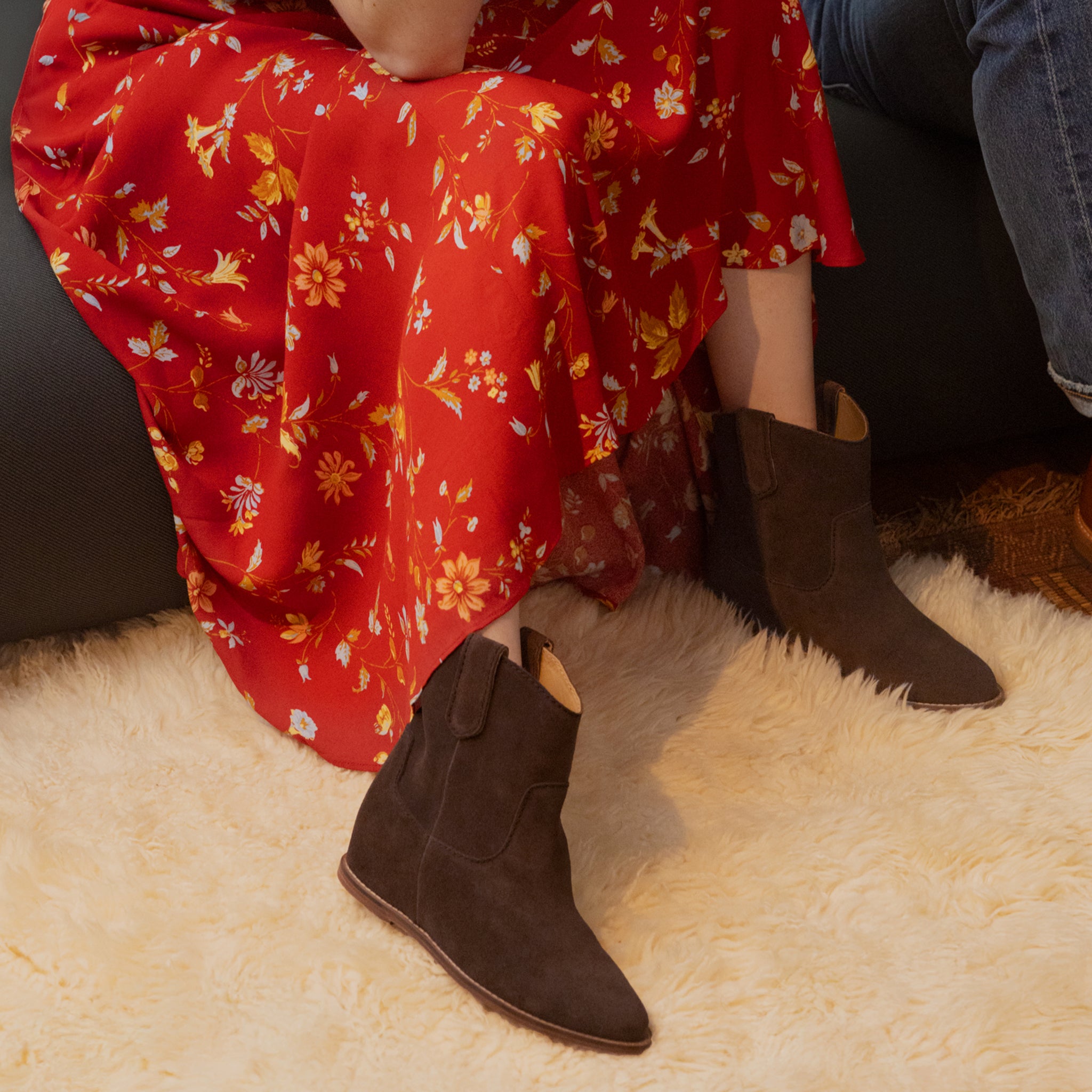 Amaya Bootie Umber Brown Suede