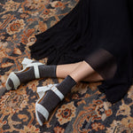 Stella Fringe Heel Sandal Black Suede