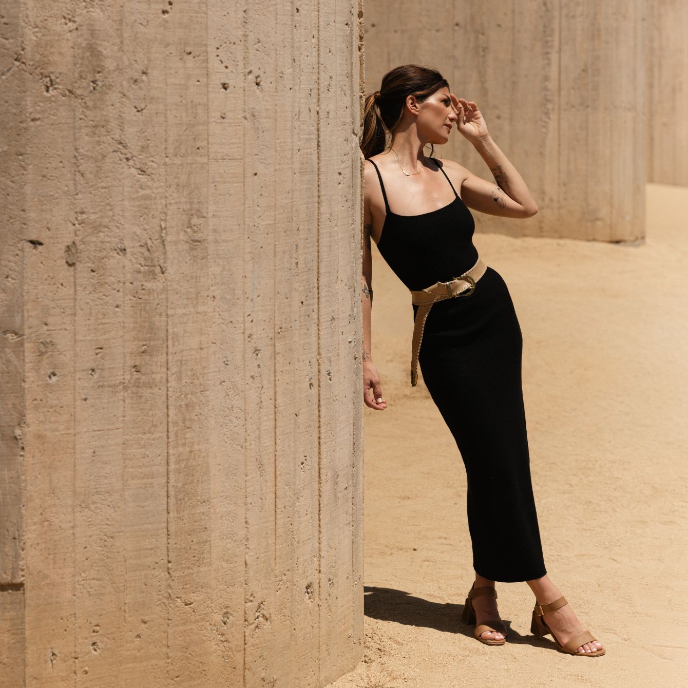 Stella Go-To Block Heel Sandal Almond