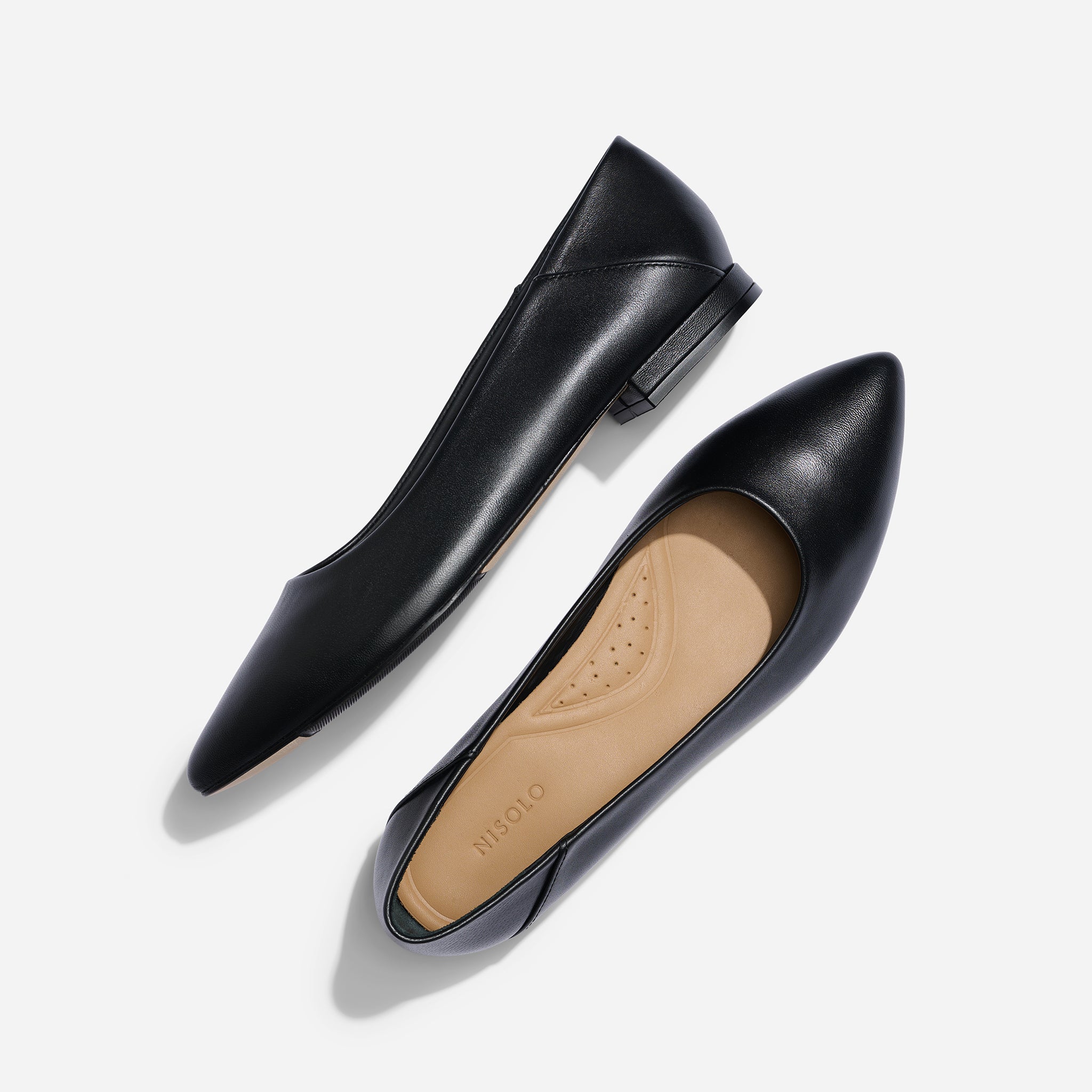 Fina Pointed Toe Flat Black