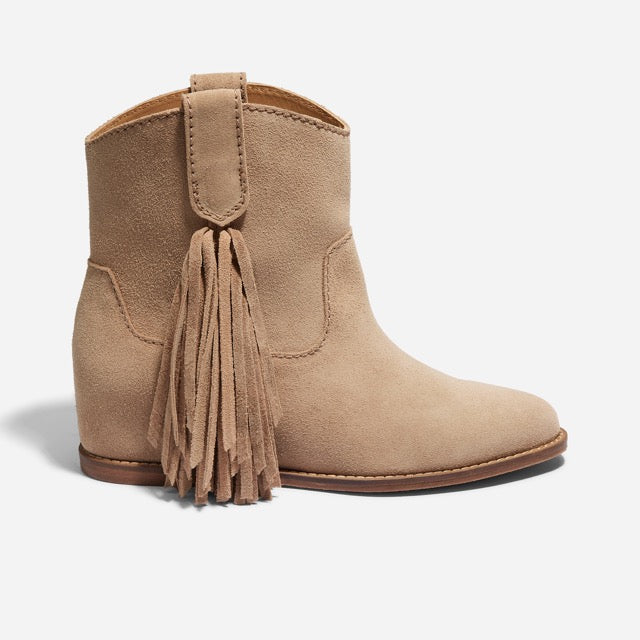 Amaya Fringe Bootie Linen Suede