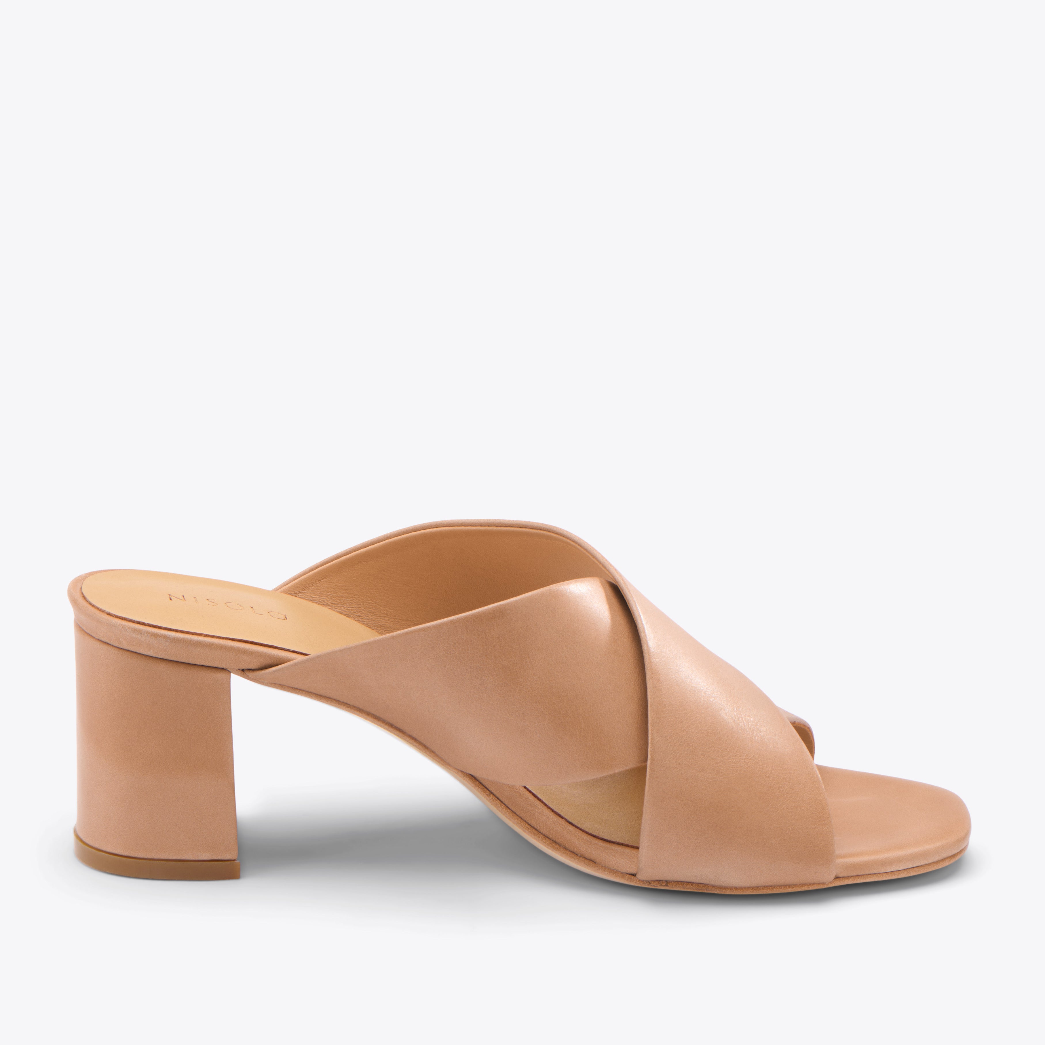 Carina Cross Strap Mule Almond