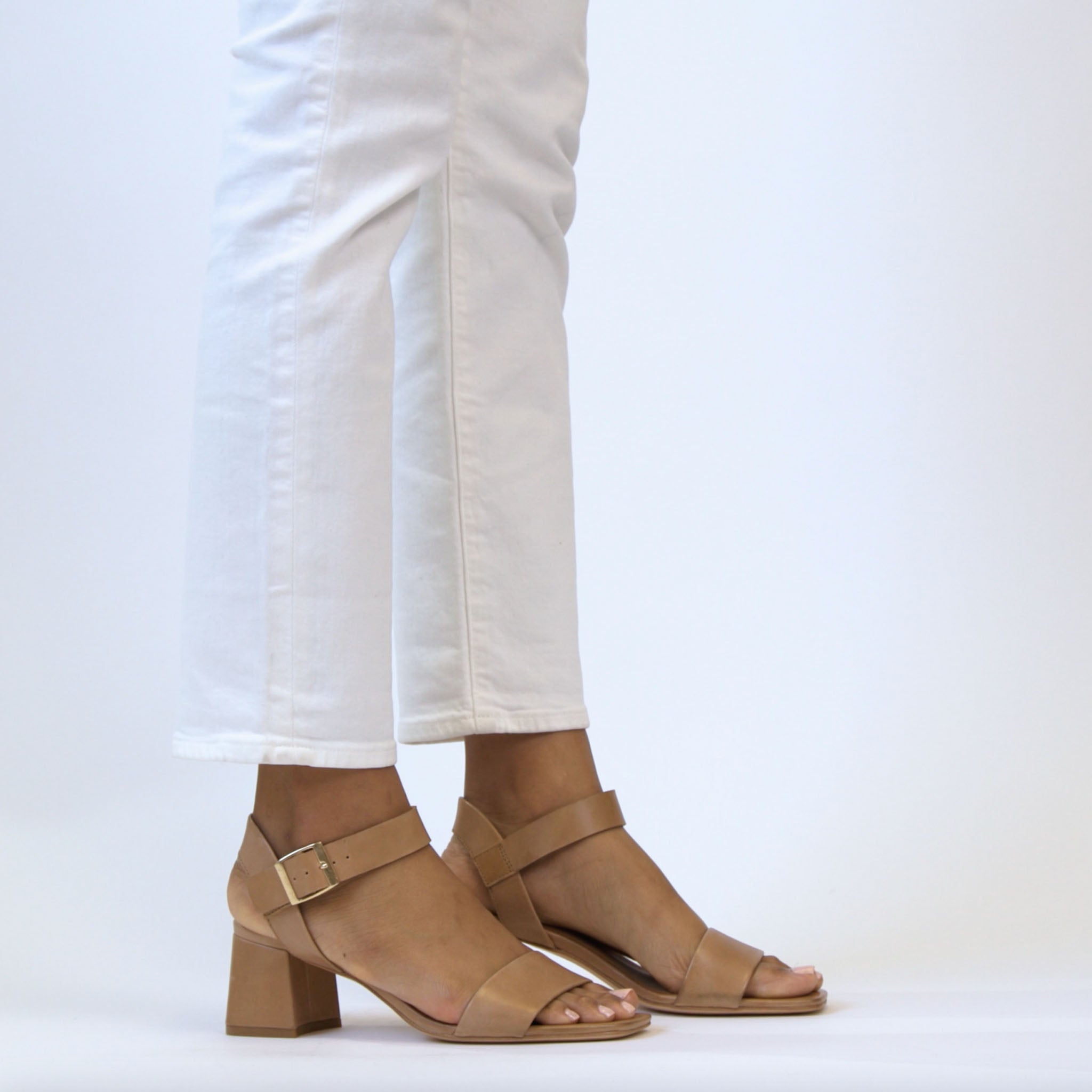 Stella Go-To Block Heel Sandal Almond