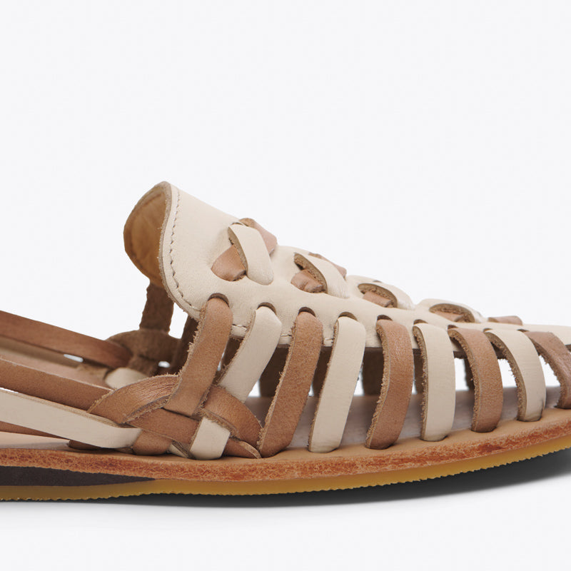 Product Image 6 Single Women's Huarache Sandal Bone/Almond Colorblock Nisolo close up