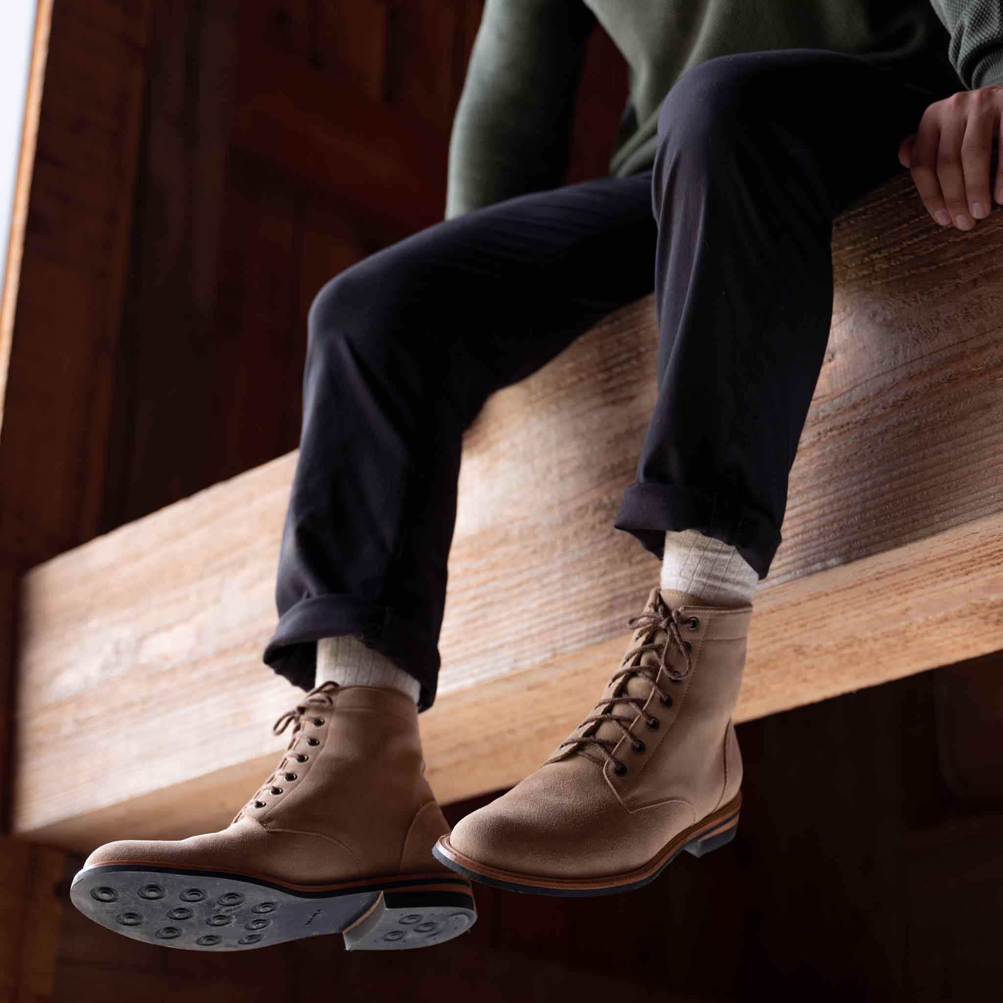 Andres All Weather Boot Stone Men's Leather Boot Nisolo 