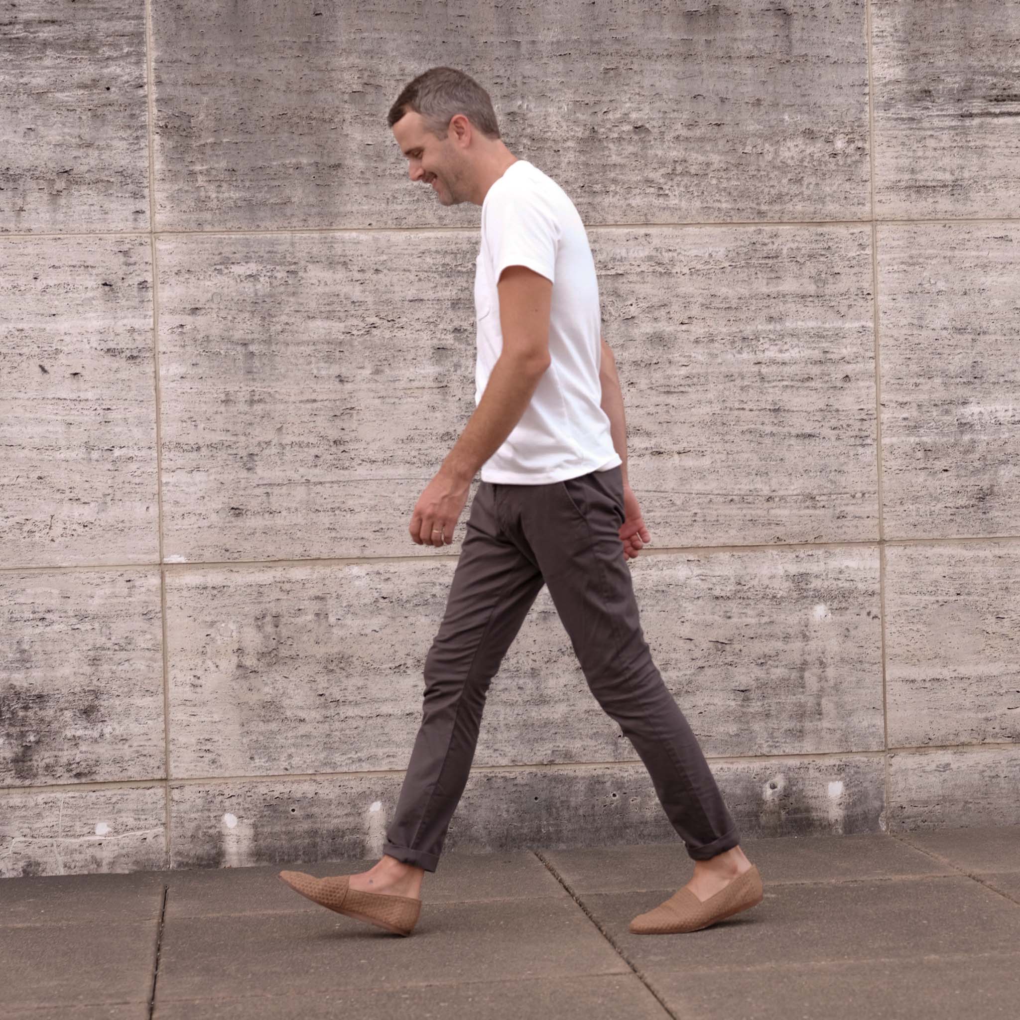 Image 2 of the Alejandro Woven Slip On Tobacco on model